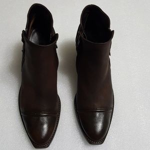 Paul Green - Brown Ribbed Ankle Booties Sz 7.5